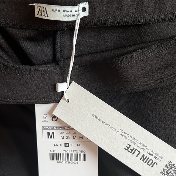 NWT ZARA High-waisted leggings with elastic waistband BIKE SHORTS. Fitted - Picture 9 of 9